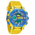 SF Quartz Analog Digital Blue Dial PU Strap Watch for Men