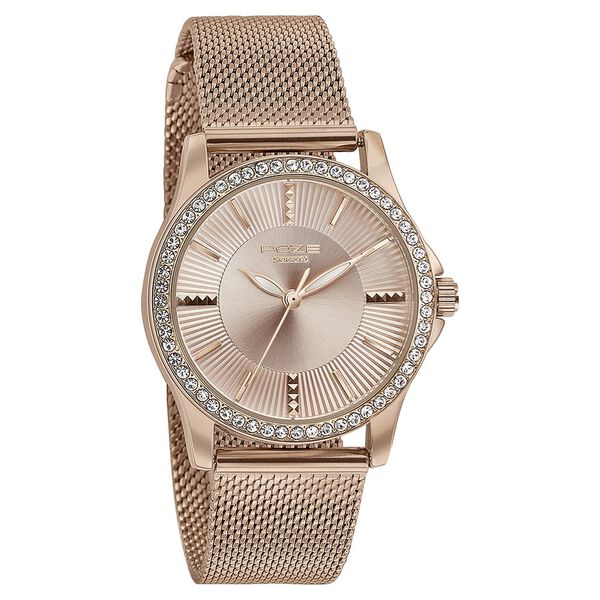 Sonata Poze Quartz Analog Rose Gold Dial Mesh Strap Watch for Women - image number 2