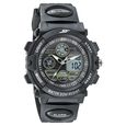SF Quartz Analog Digital Black Dial PU Strap Watch for Men