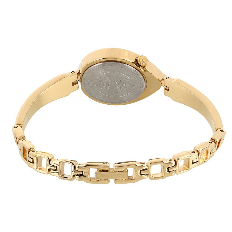 Sonata Quartz Analog Golden Dial Metal Strap Watch for Women