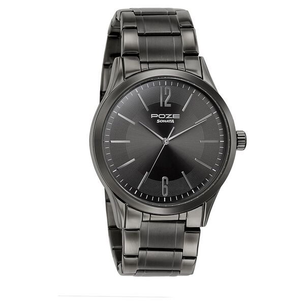 Sonata Poze Quartz Analog Grey Dial Metal Strap Watch for Men - image number 2
