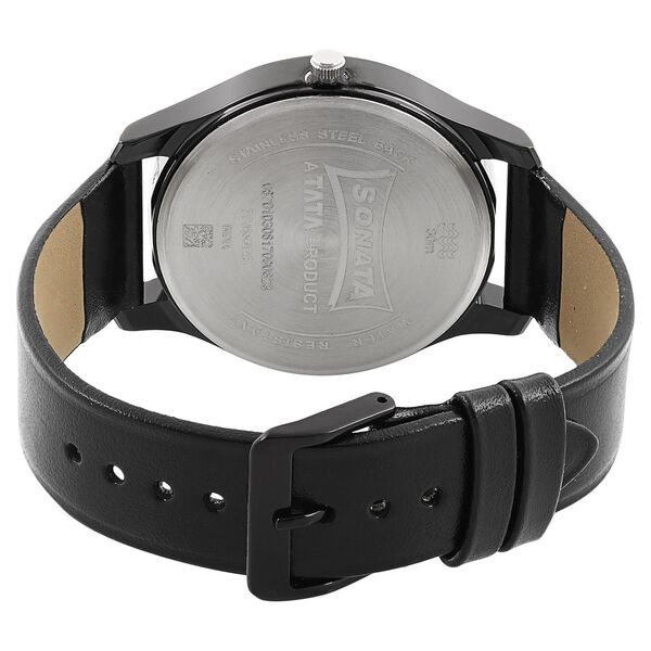 Sonata Nxt Quartz Analog with Day and Date Silver Dial Leather Strap Watch for Men - image number 3