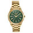 Poze By Sonata Quartz Analog Green Dial Gold Metal Strap Watch For Men - image number 1