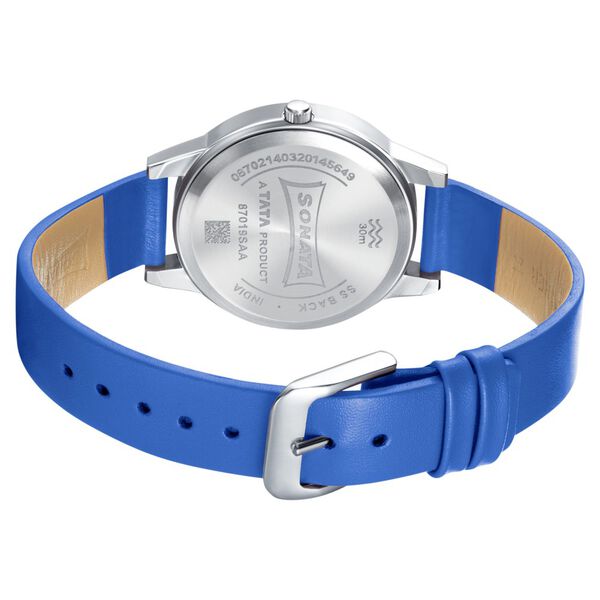 Sonata Splash White Dial Women Watch With Leather Strap - image number 4