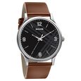 Sonata Smart Plaid Quartz Analog Black Dial Leather Strap Watch for Men - image number 0