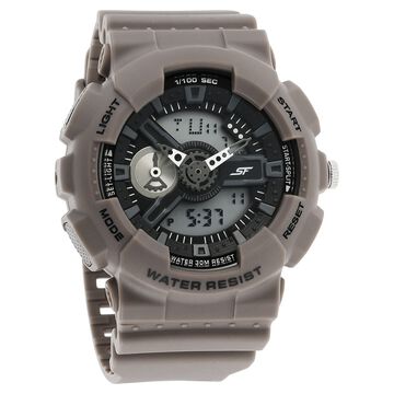 SF Dreamer Series Quartz Digital Analog Digital Black Dial Brown Plastic Strap Watch For Men