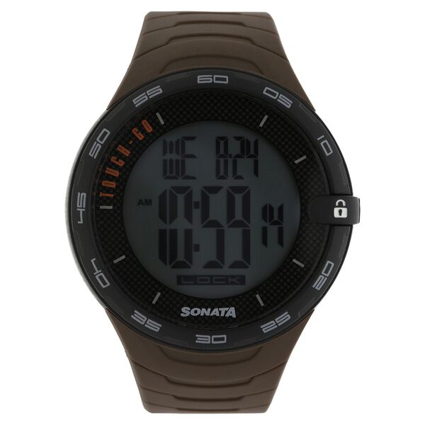SF Digital Dial Brown Plastic Strap Watch for Men - image number 0