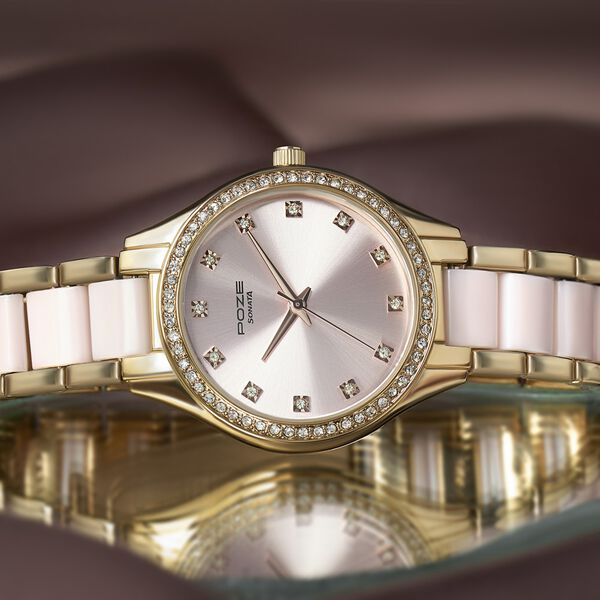 Sonata Poze Quartz Analog Pink Dial Metal & Plastic Strap Watch for Women - image number 0