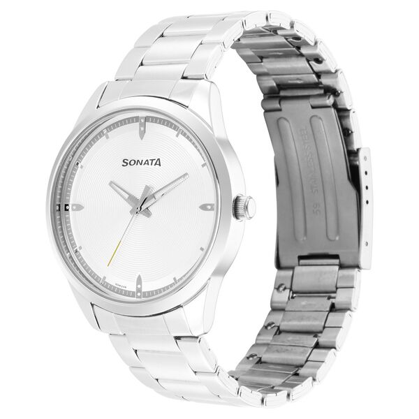 Sonata Force Quartz Analog Silver Dial Stainless Steel Strap Watch for Men - image number 1