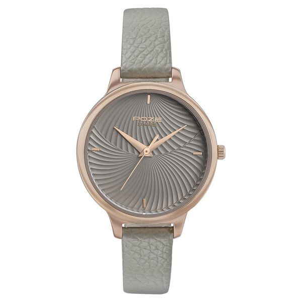 Poze by Sonata Quartz Analog Grey Dial Leather Strap Watch for Women - image number 0