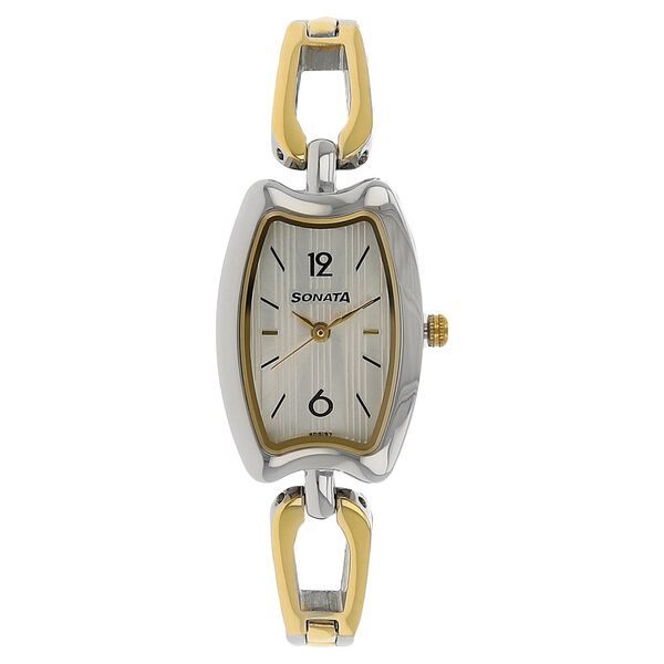 Sonata Quartz Analog Silver Dial Stainless Steel Strap Watch for Women - image number 0