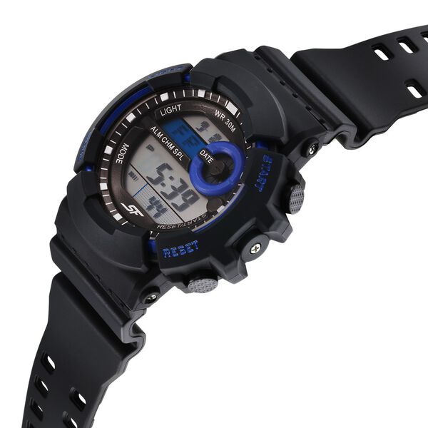 SF Digital Dial Black Polyurethane Strap Watch For Men - image number 2