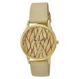 Glitterati Champagne Dial Leather Strap Watch for Women - image number 0