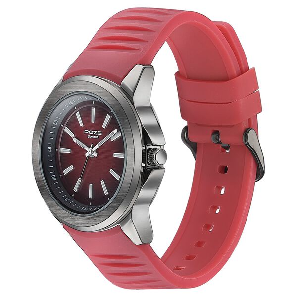 Sonata Poze Quartz Analog Red Dial Plastic Strap Watch For Men - image number 3