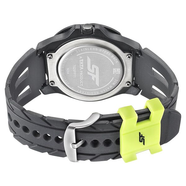 SF Quartz Analog Black Dial PU Strap Watch for Men - image number 3