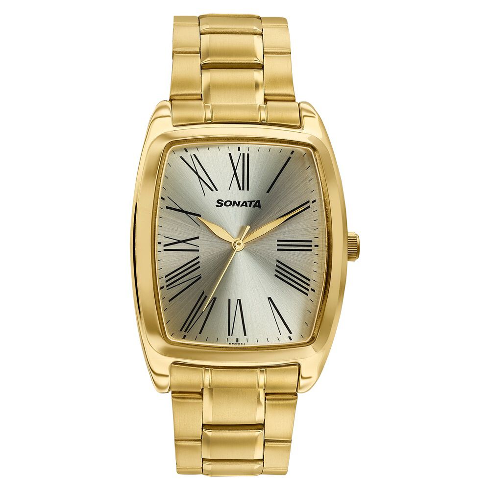 Sonata Ascent Gold Tonneau Watch for Men-image-44