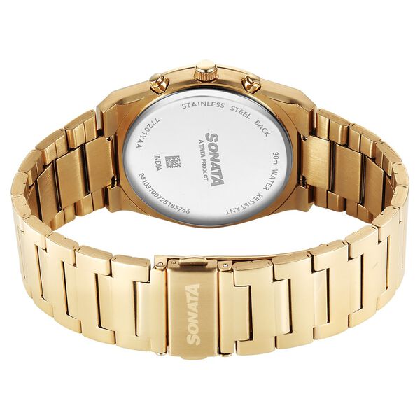 Sonata Festive Quartz Analog Multicoloured Dial Metal Strap Watch For Men - image number 4