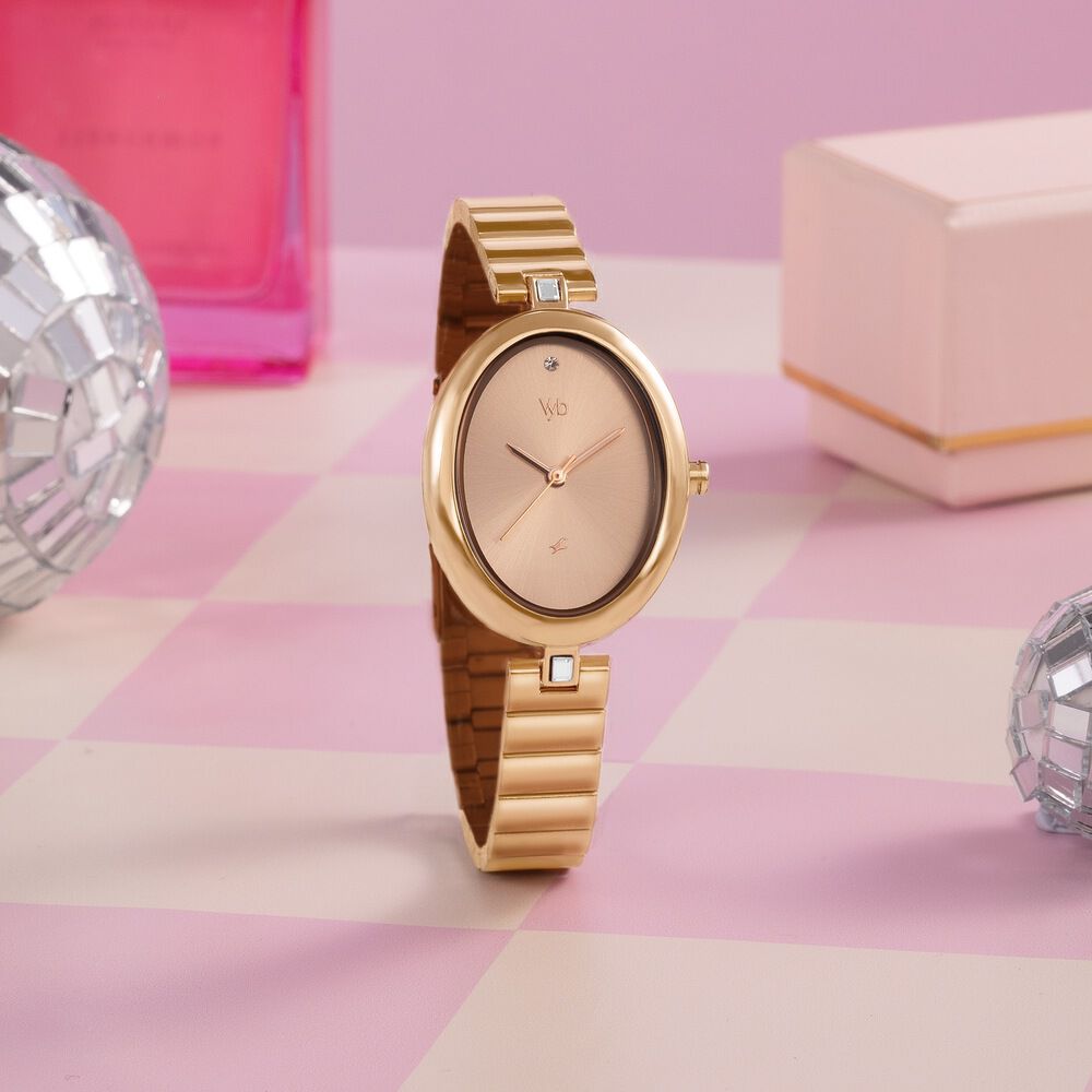 Buy Online Vyb Celeste By Fastrack Quartz Analog Rose Gold Dial