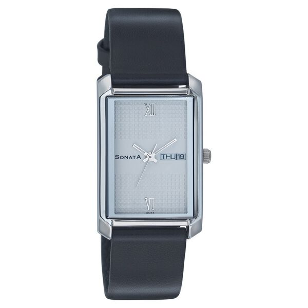 Sonata Quartz Analog Silver Dial Strap Watch for Men - image number 0