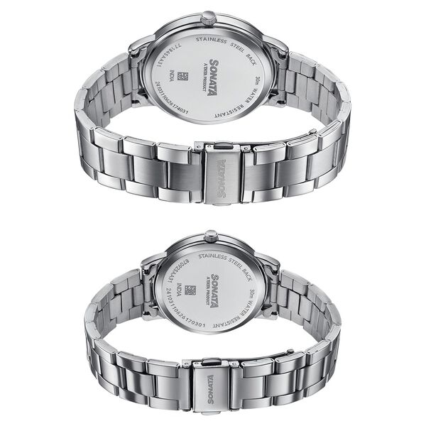 Sonata Soulmates Sage Green Dial Couple Watch - image number 6