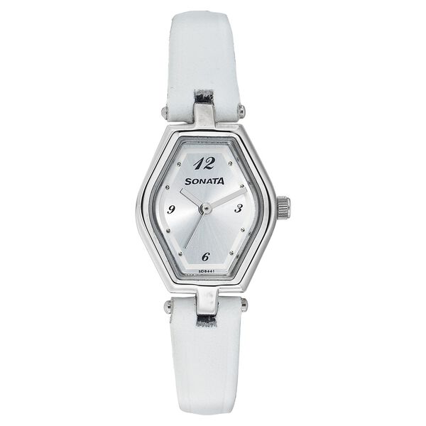 Sonata Quartz Analog Silver Dial Strap Watch for Women - image number 0