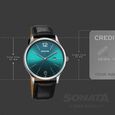 Sonata Aspire Quartz Analog with Date Green Dial Leather Strap Watch For Men - image number 3