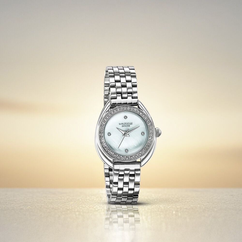 Poze By Sonata Quartz Analog Mother of Pearl Dial Silver Metal Strap Watch For Women-picture-11