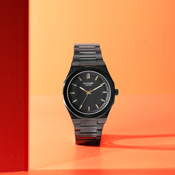 Sonata Poze Quartz Analog Black Dial Black Colour Stainless Steel Strap Watch For Men - image number 0