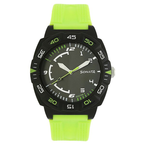 SF Quartz Analog Black Dial Plastic Strap Watch for Men - image number 0