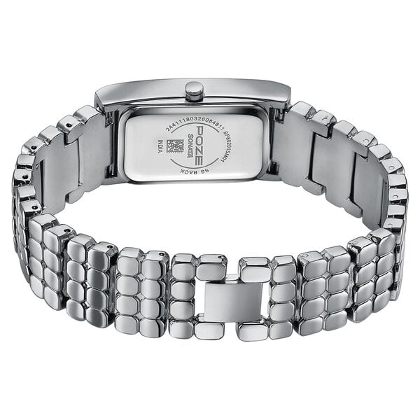Poze Poze Quartz Analog Purple Dial Silver Metal Strap Watch For Women - image number 6