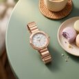 Poze Poze Quartz Analog Green Dial Golden Stainless Steel Strap Watch For Women