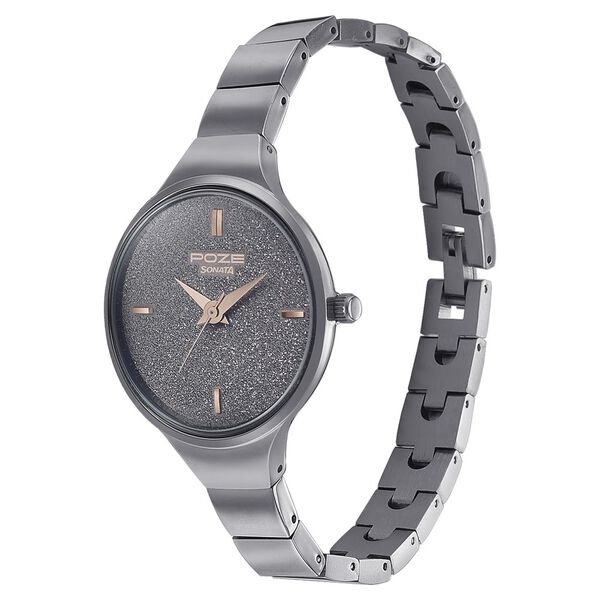Poze by Sonata Quartz Analog Grey Dial Metal Strap Watch for Women - image number 2