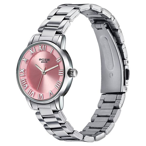 Sonata Poze Quartz Analog Pink Dial Silver Metal Strap Watch For Women - image number 4