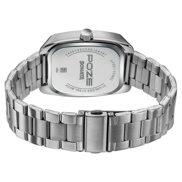 Poze Poze Quartz Analog Tiffany Blue Dial Silver Metal Strap Watch For Men - image number 6