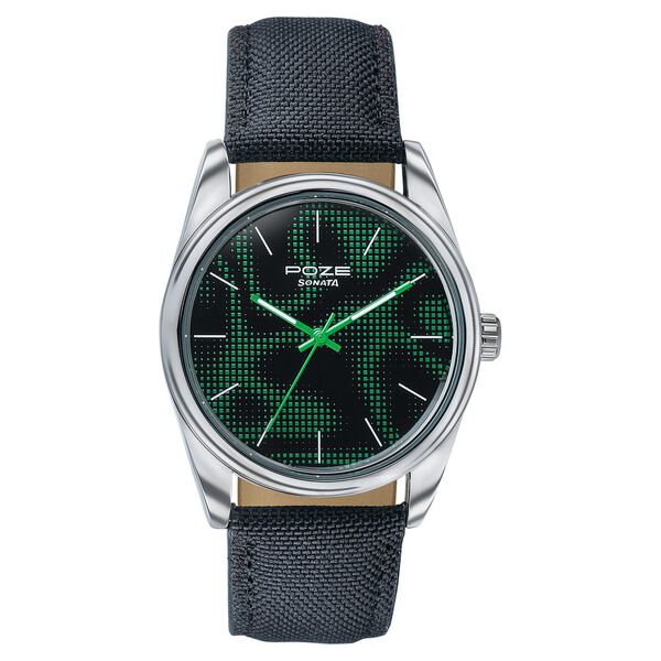 Poze By Sonata Quartz Analog Multicoloured Dial Black Nylon Strap Watch For Men - image number 1