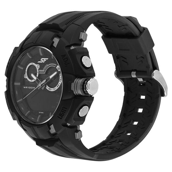 SF Quartz Analog Digital Black Dial Plastic Strap Watch for Men - image number 1