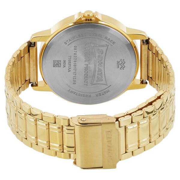 Sonata Quartz Analog White Dial Stainless Steel Strap Watch for Men - image number 3