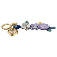 Key Chain Watch By Sonata Quartz Analog Golden Dial Purple Leather Key Chain Strap Watch For Women - image number 2