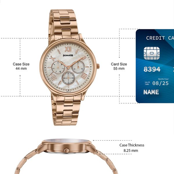 Sonata Women's Work Wear rose gold Watch - Premium Multifunction design for everyday style - image number 3