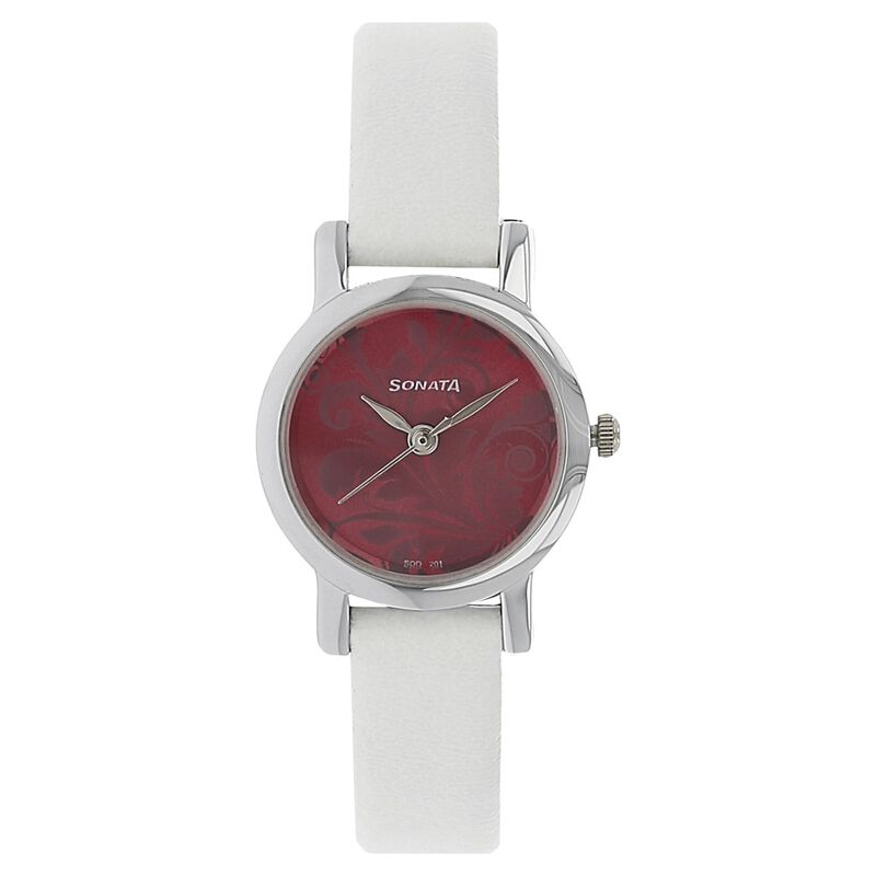 Sonata Quartz Analog Pink Dial Leather Strap Watch for Women - image number 0