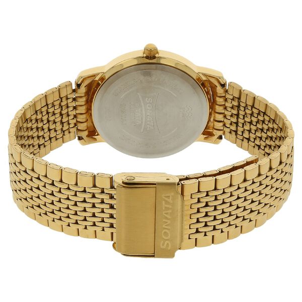 Sonata Quartz Analog Brown Dial Stainless Steel Strap Watch for Men - image number 3