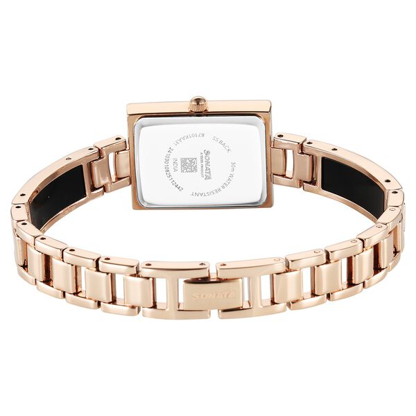 Sonata Aura Quartz Analog Black Dial Two Toned Stainless Steel Strap Watch For Women - image number 3
