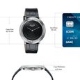 Sonata Sleek Black Dial Silver-Tone Leather Strap Watch - image number 3