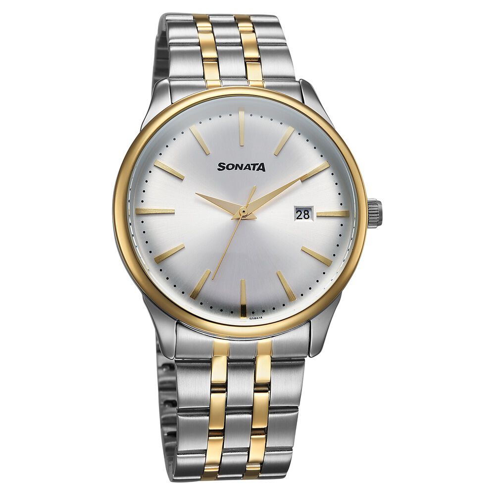 Sonata Eternia Quartz Analog with Date Silver Dial Metal Strap Watch For Men-picture-38