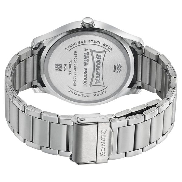 Sonata Quartz Analog Grey Dial Stainless Steel Strap Watch for Men - image number 3