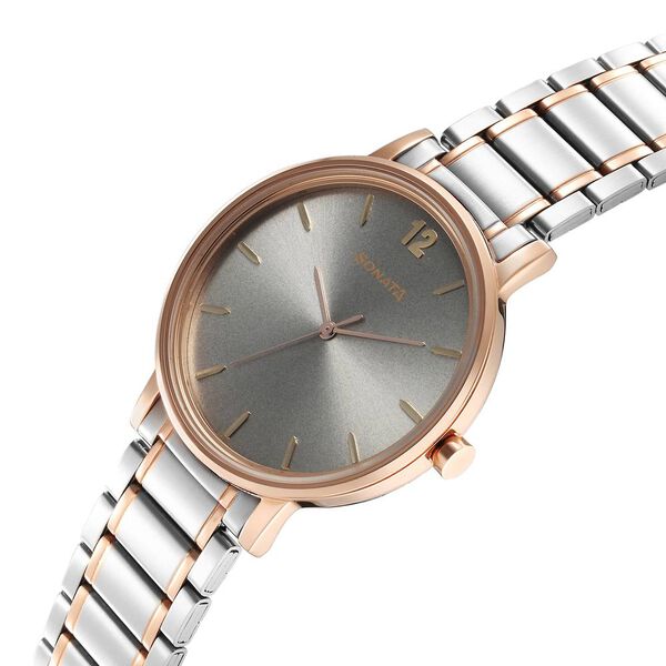 Sonata Utsav Quartz Analog Silver Dial Stainless Steel Strap Watch for Men - image number 2