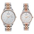 Sonata Jashn Quartz Analog Red Dial Golden Metal Strap Watch For Couple