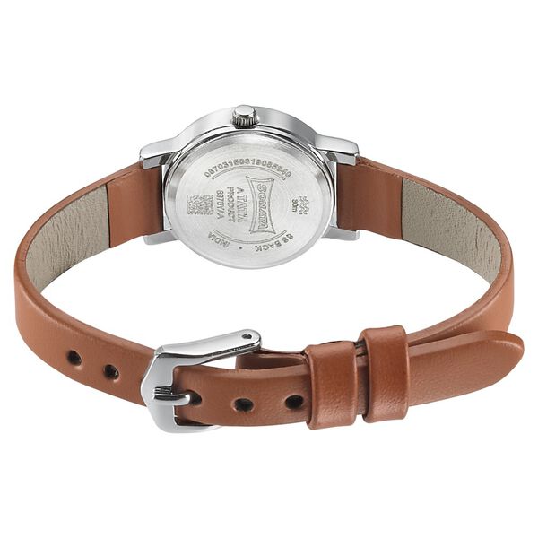 Sonata Floral Folkart Silver Dial Women Watch With Leather Strap - image number 3