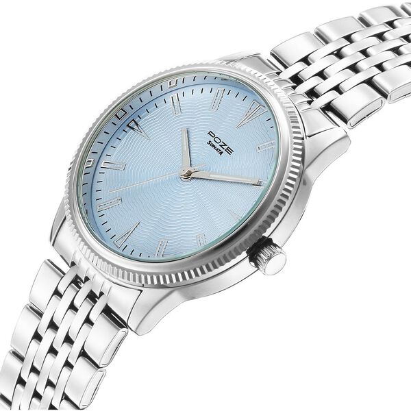 Sonata Poze Quartz Analog Tiffany Blue Dial Silver Coloure Stainless Steel Strap Watch For Men - image number 4