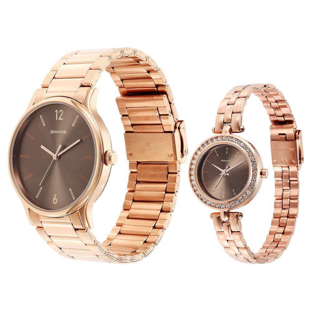 Sonata watches couple outlet set